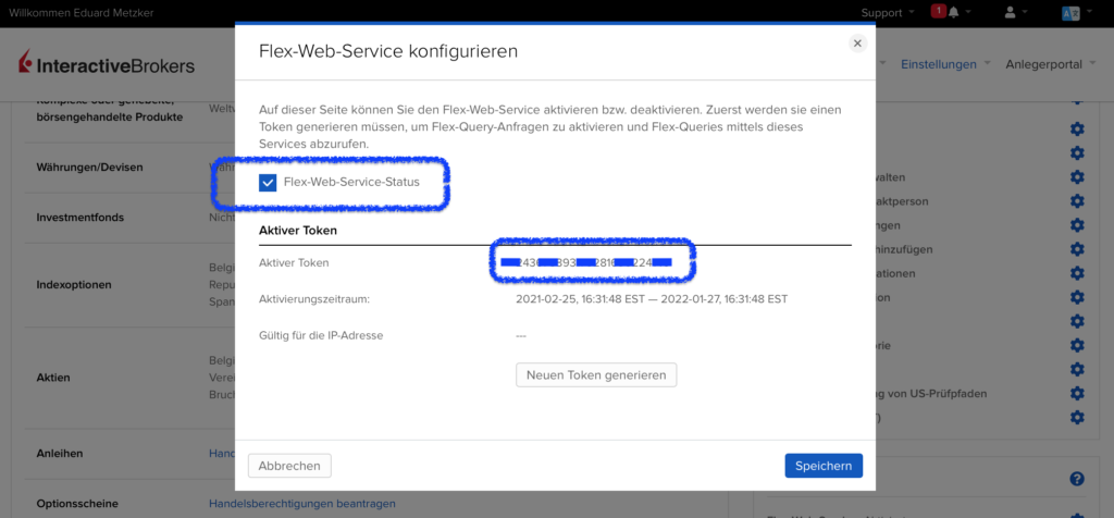 VICTAR FAQ 6 IB Einrichten 09 Einstellungen2FlexQueryWebService 1024x476 2