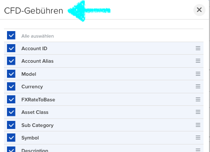 VICTAR Flex Query einfach erstellen in 6 Schritten 7 CFD Gebuehren einstellen alle