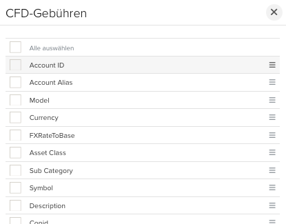 VICTAR Flex Query einfach erstellen in 6 Schritten 6 CFD Gebuehren einstellen keine