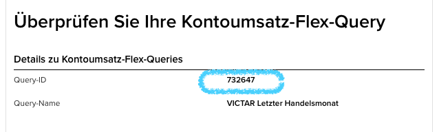 VICTAR Flex Query einfach erstellen in 6 Schritten 21 ES Victar Flex Query ID