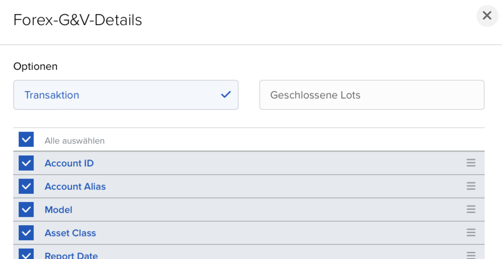 VICTAR Flex Query einfach erstellen in 6 Schritten 10 FlexQuery ForexGuV