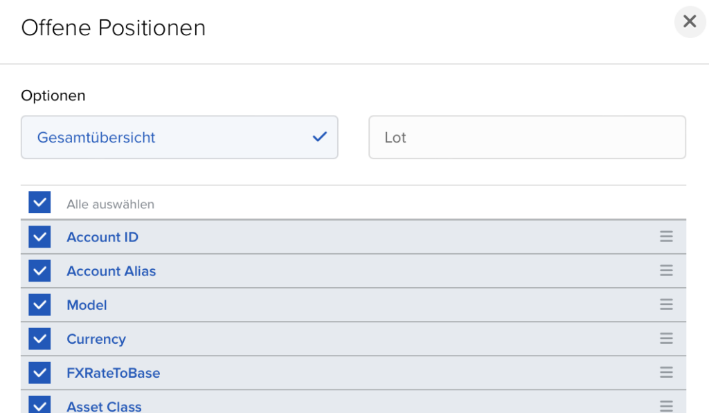 VICTAR Flex Query einfach erstellen in 6 Schritten 12 FlexQuery OffenePositionen