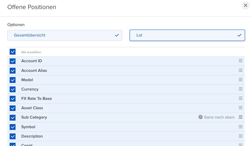 VICTAR Flex Query einfach erstellen in 6 Schritten 12 FlexQuery OffenePositionen