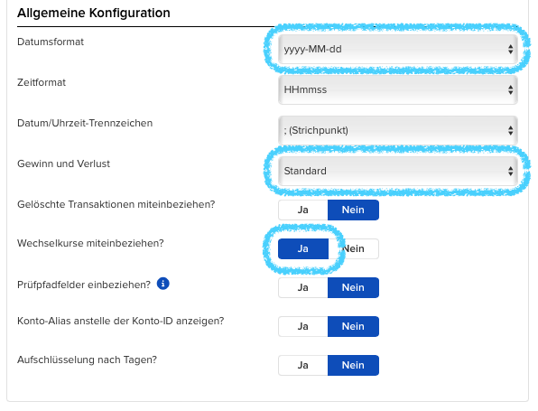 VICTAR Flex Query einfach erstellen in 6 Schritten 20 VICTAR Flex Query Allgemeine Konfiguration