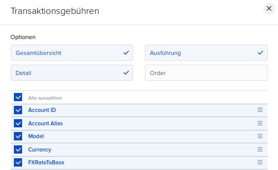 VICTAR Flex Query einfach erstellen in 6 Schritten 15 VICTAR FlexQuery Transaktionsgebuehren
